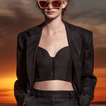 Wallace Blazer - Black Linen - Heidi Merrick