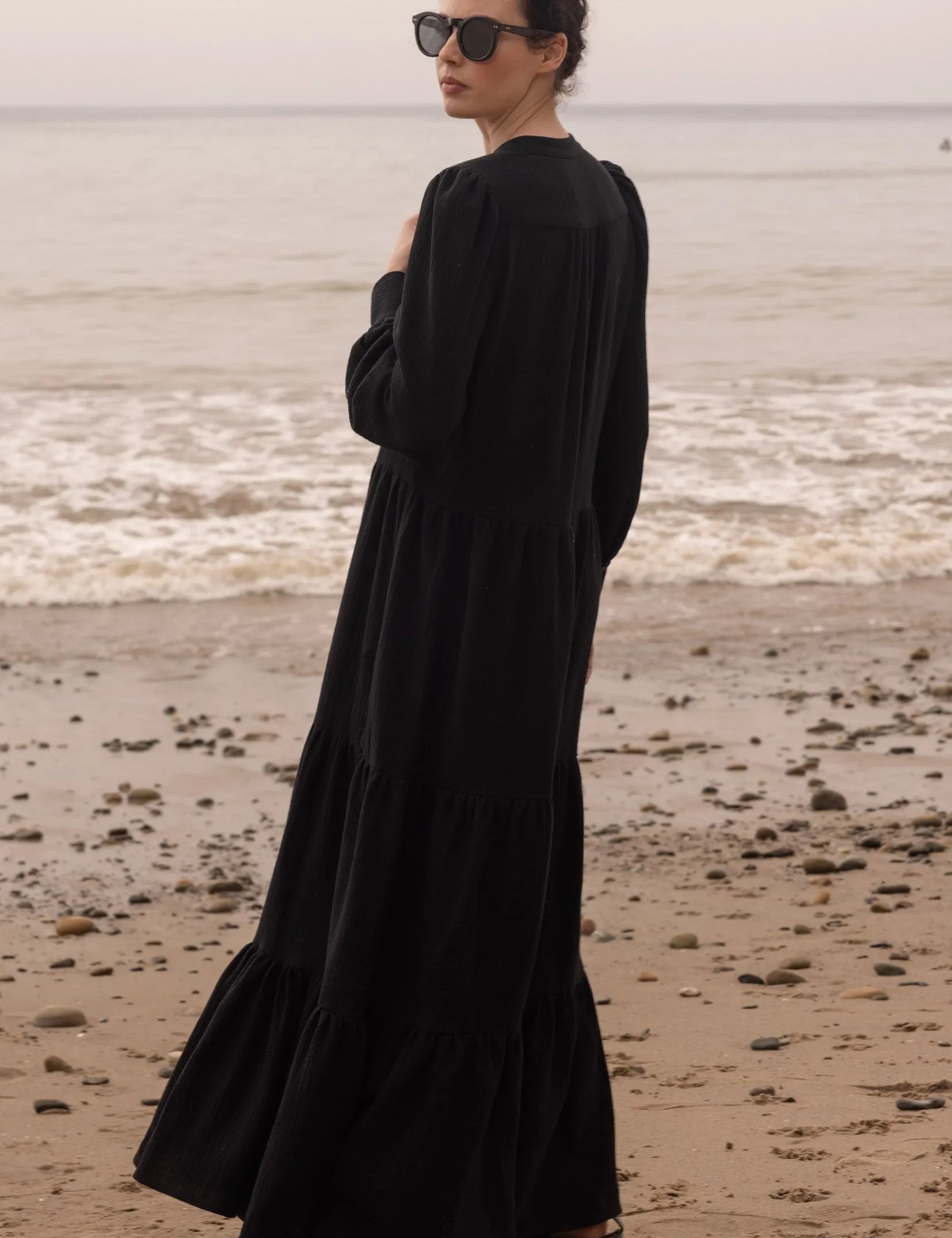 Ibiza Dress - Black Gauze - Heidi Merrick