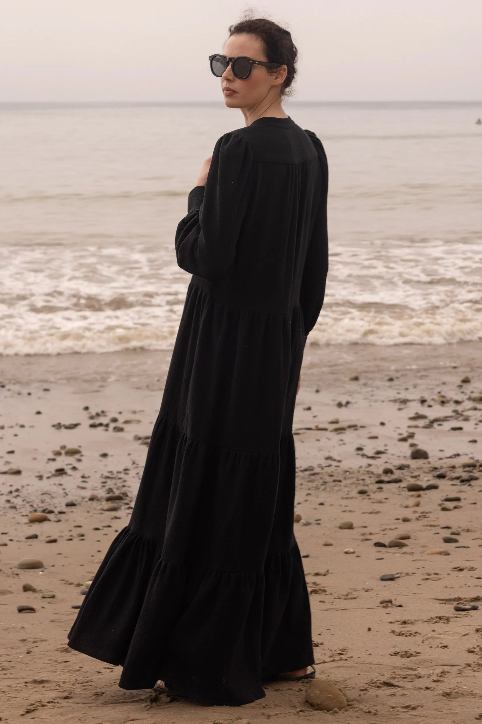 Ibiza Dress - Black Gauze, M