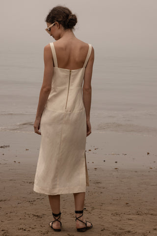 Como Dress - Ivory Silk & Hemp