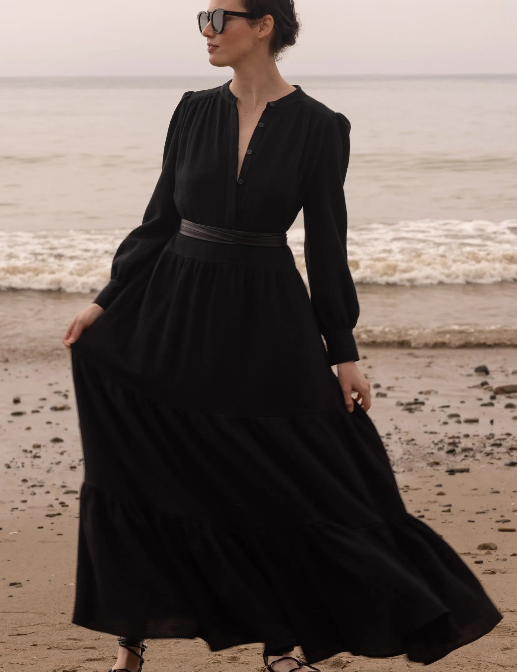 Ibiza Dress - Black Gauze - Heidi Merrick