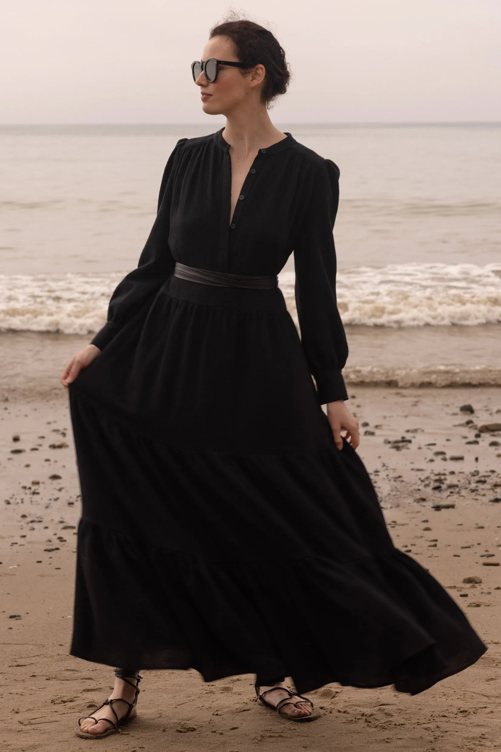 Ibiza Dress - Black Gauze - Heidi Merrick