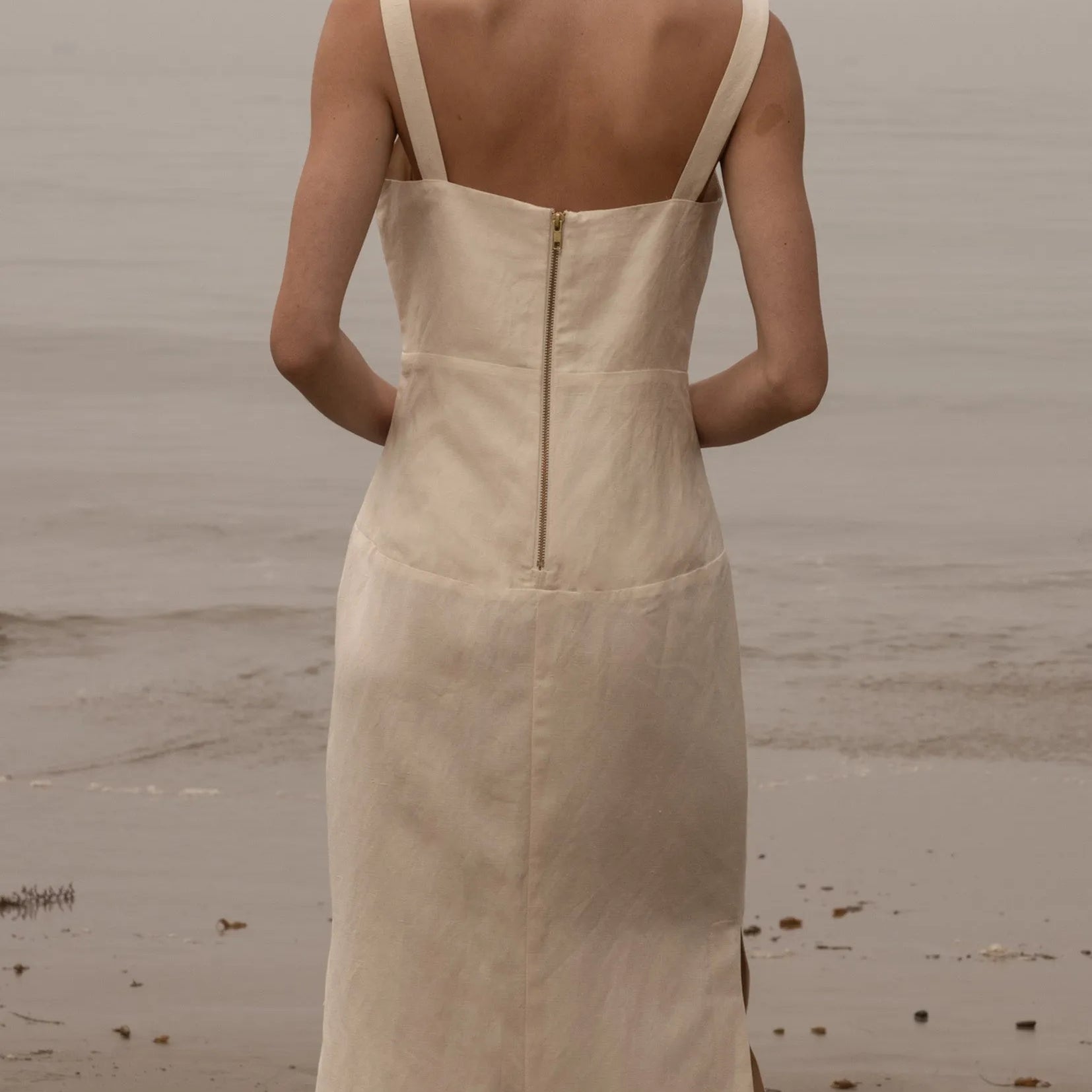Como Dress - Ivory Silk & Hemp - Heidi Merrick