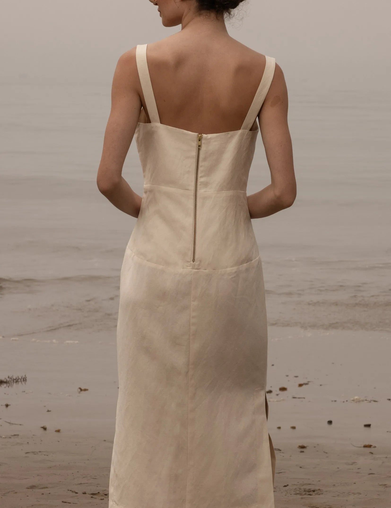Como Dress - Ivory Silk & Hemp - Heidi Merrick