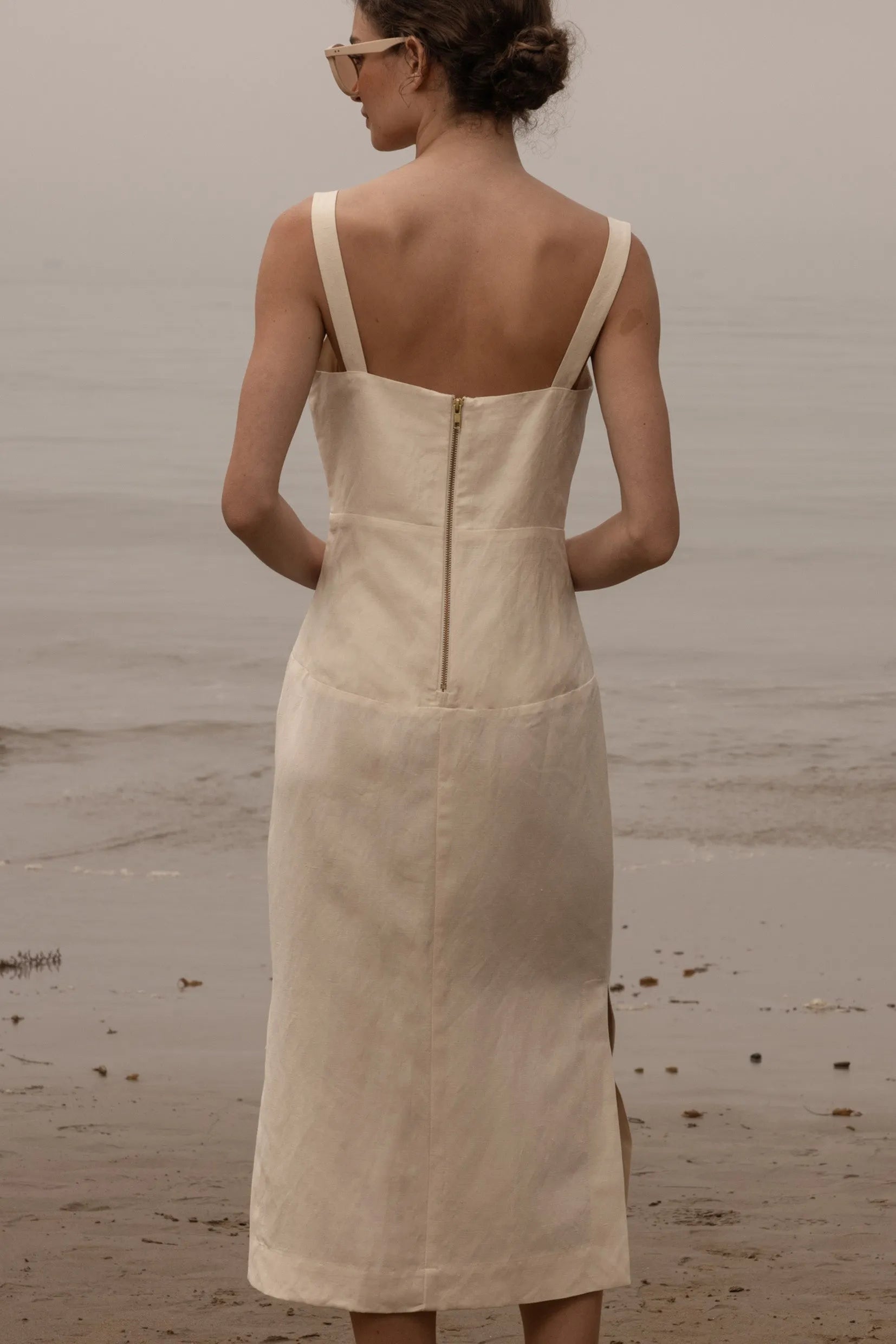Como Dress - Ivory Silk & Hemp - Heidi Merrick