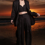 Wallace Blazer - Black Linen - Heidi Merrick