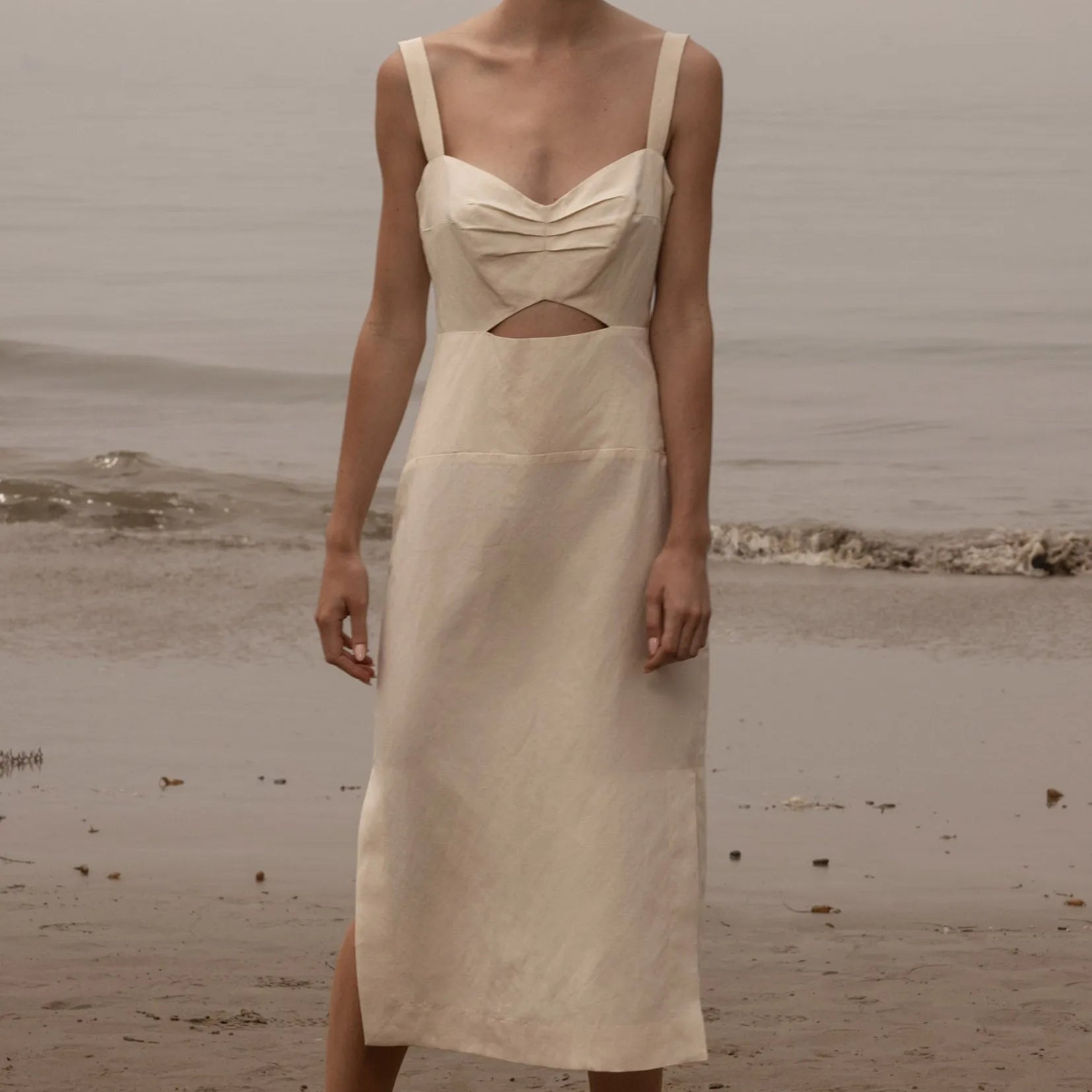 Como Dress - Ivory Silk & Hemp - Heidi Merrick