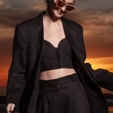 Charlie Top - Black Linen - Heidi Merrick