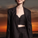 Charlie Top - Black Linen - Heidi Merrick