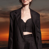 Charlie Top - Black Linen - Heidi Merrick