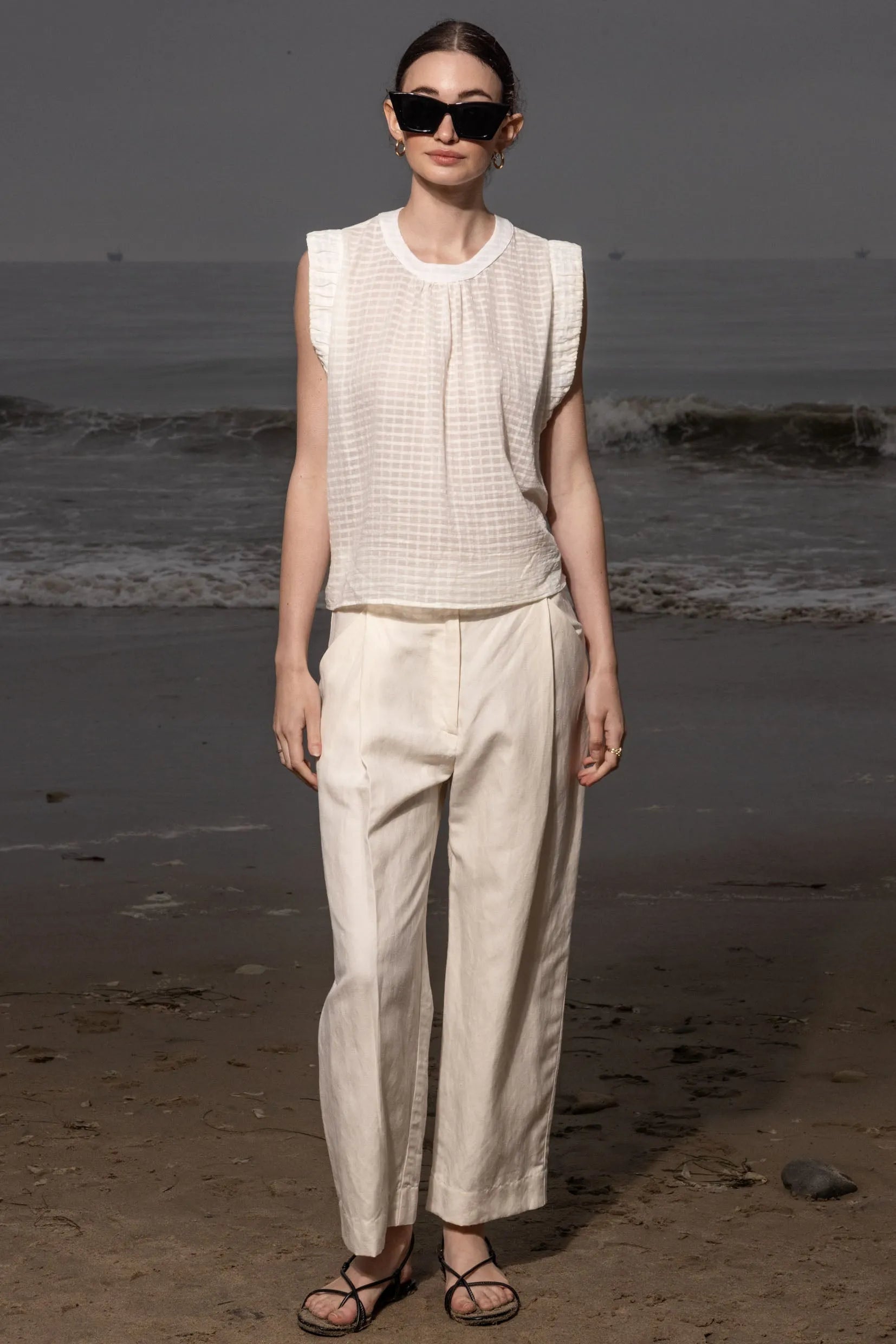 Baptise Pant - Ivory Linen - Heidi Merrick