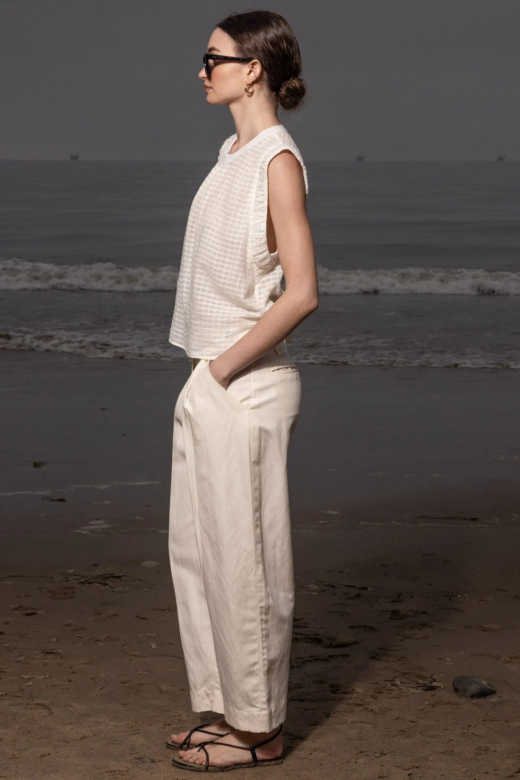 Baptise Pant - Ivory Linen - Heidi Merrick