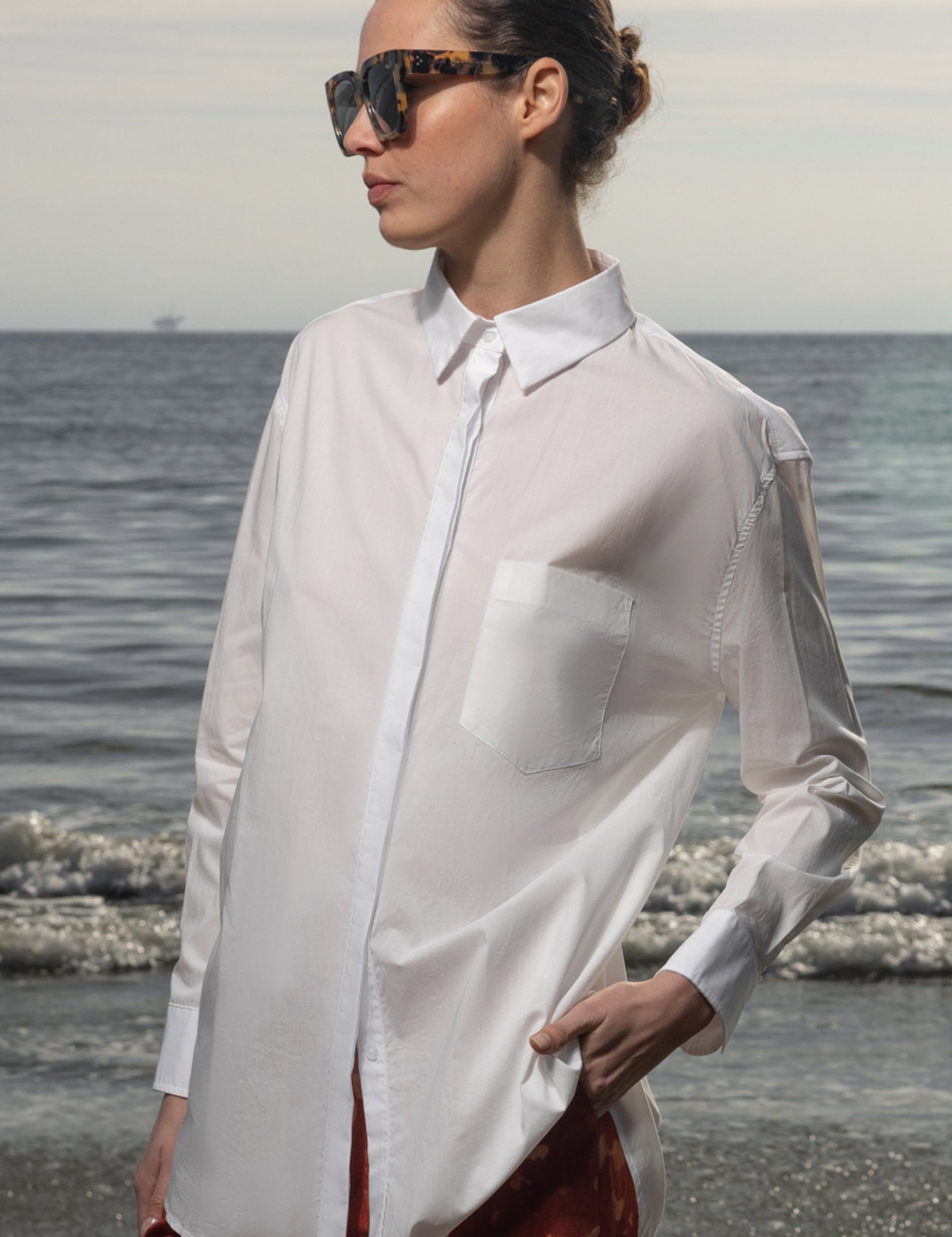 JJ Shirt - White Shirting - Heidi Merrick