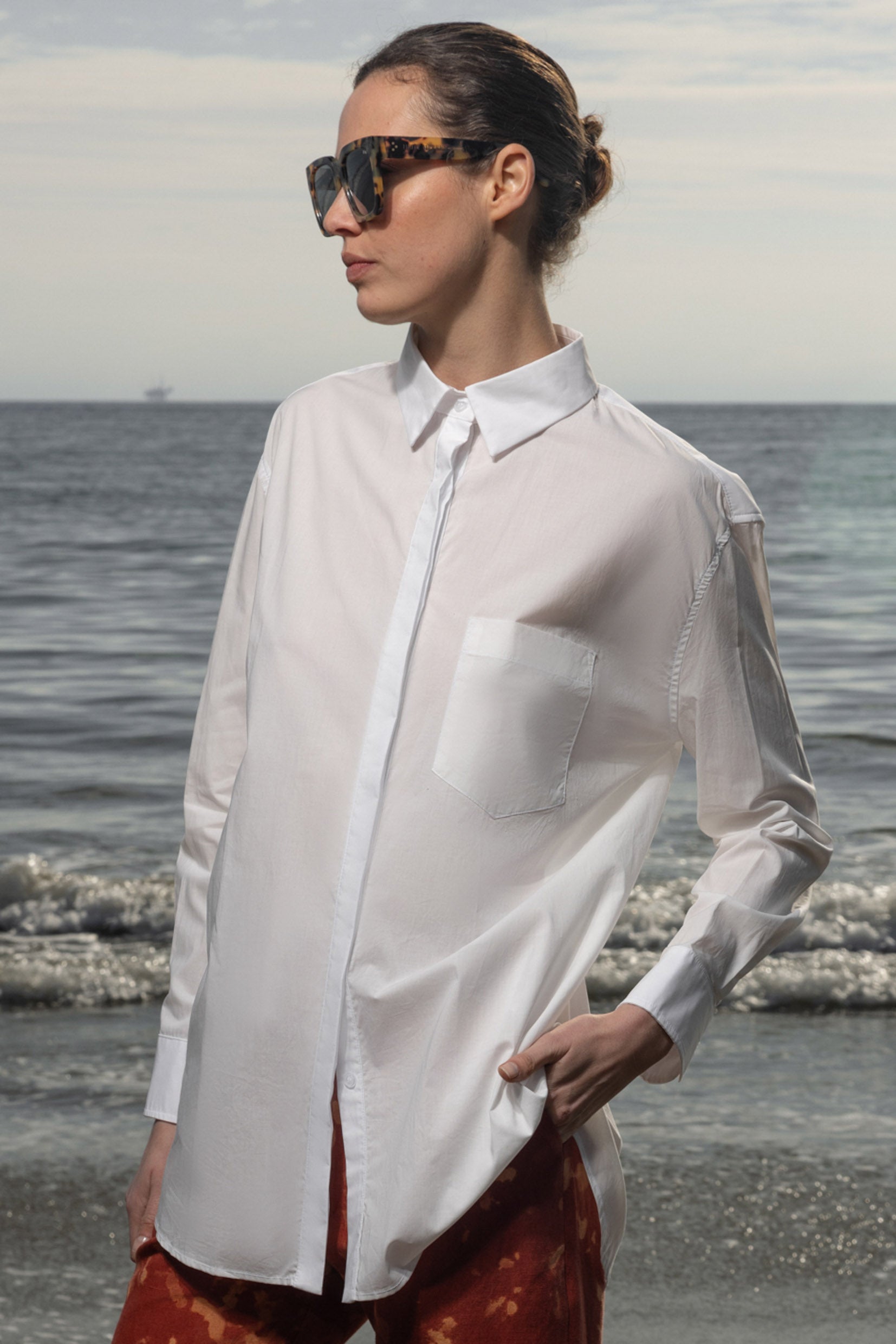 JJ Shirt - White Shirting - Heidi Merrick