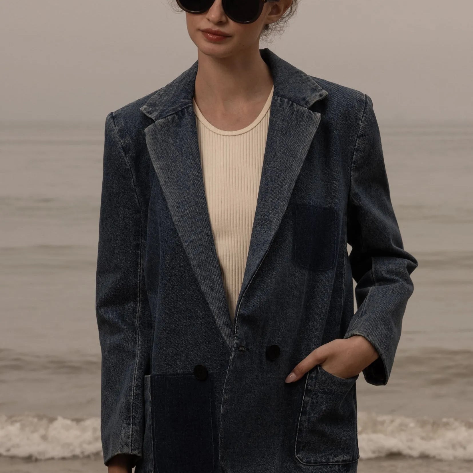 Neil Blazer - Denim - Heidi Merrick