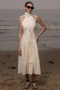 Ginger Dress - Ivory Linen - Heidi Merrick