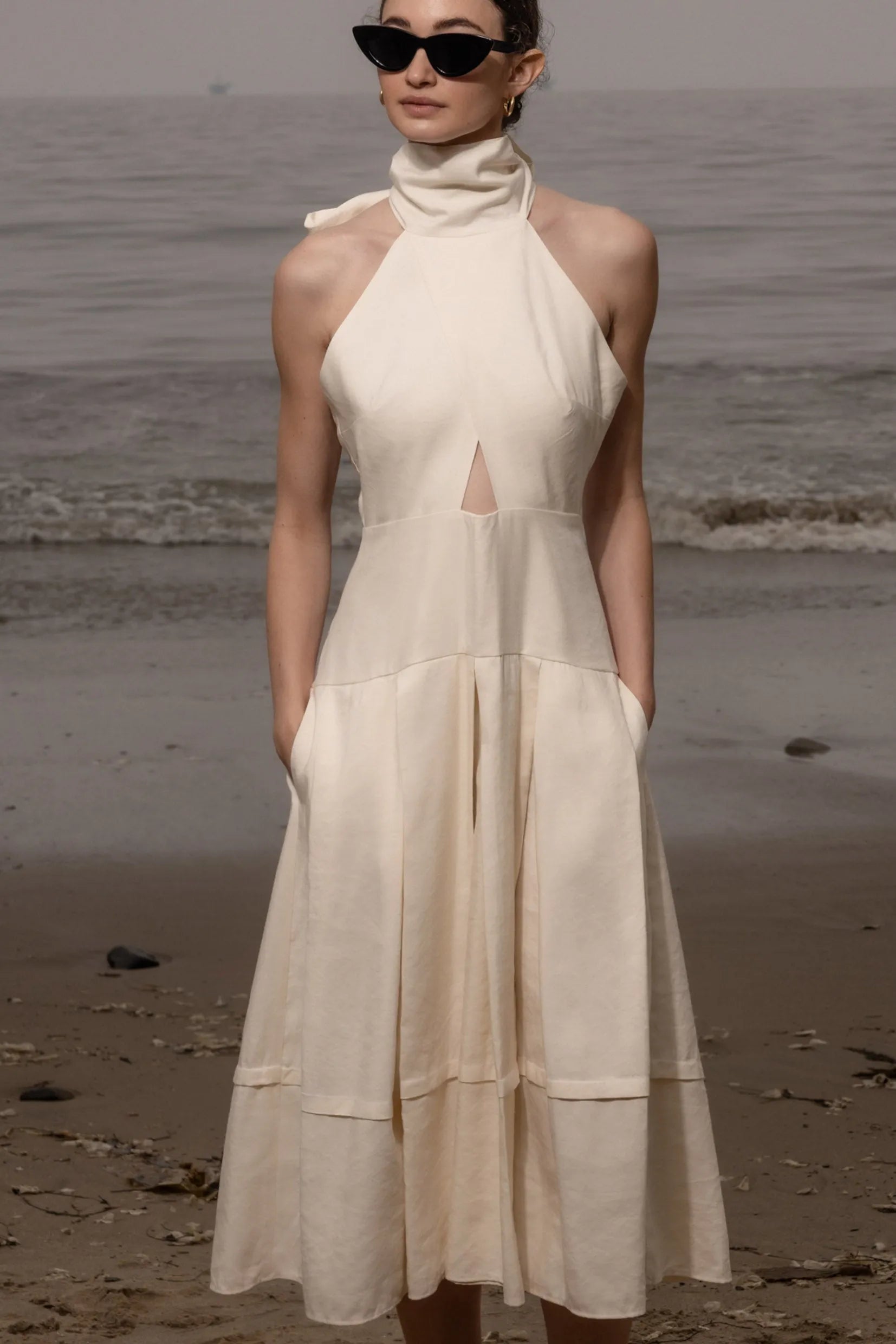 Ginger Dress - Ivory Linen - Heidi Merrick