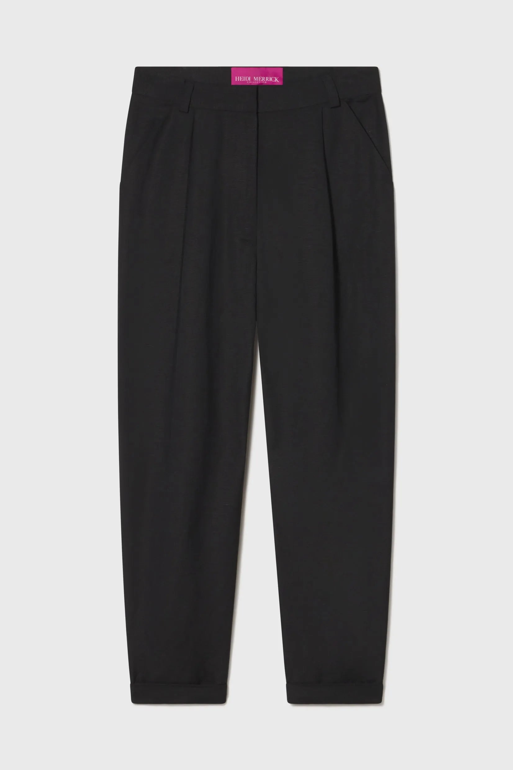 Image 2 of 7 - BOYFRIEND PANT - BLACK LINEN 