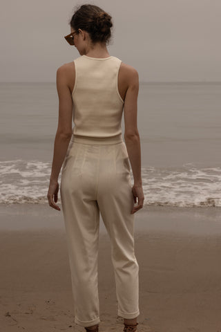 Kaolin Trouser - Ivory Silk Noil