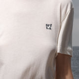 70's SRF LA Slim Tee - Navy Embroidered - Heidi Merrick