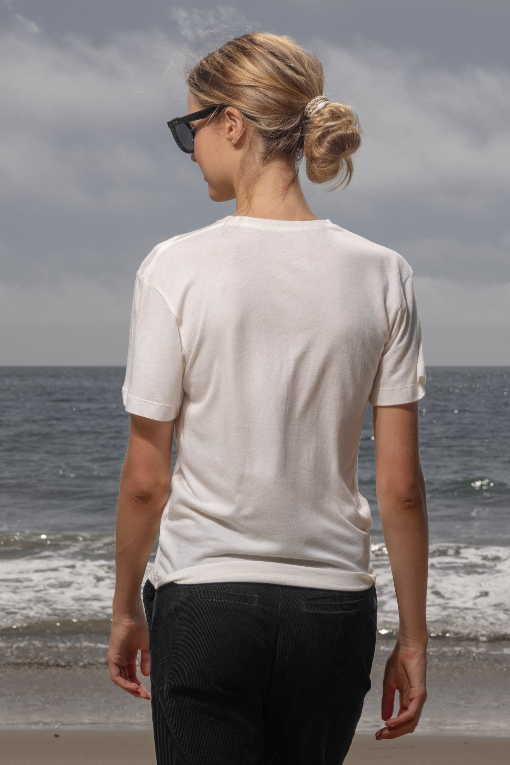 70's SRF LA Slim Tee - Navy Embroidered - Heidi Merrick