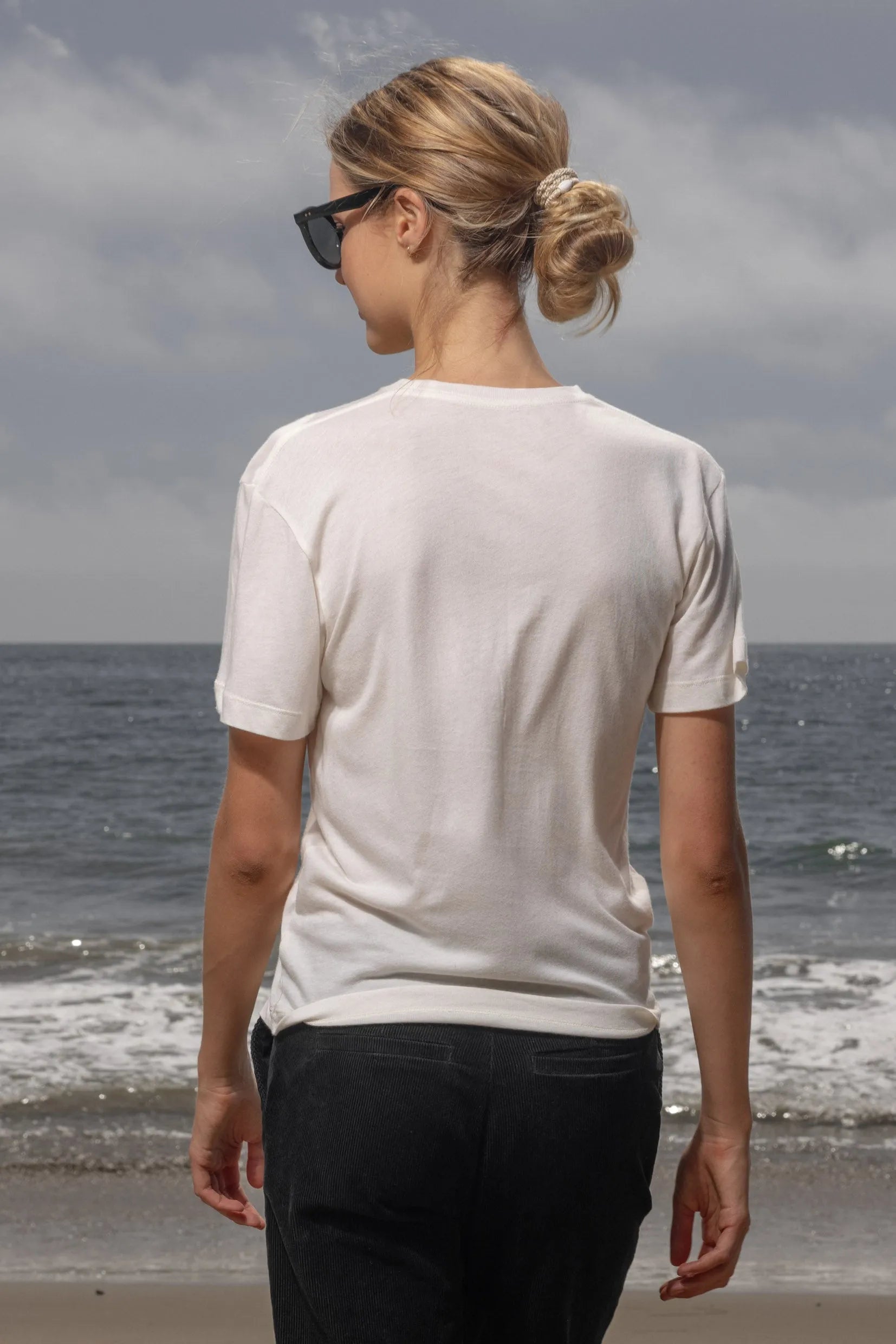 70's SRF LA Slim Tee - Navy Embroidered - Heidi Merrick