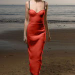 Gia Dress - Vermilion Linen - Heidi Merrick