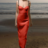 Gia Dress - Vermilion Linen - Heidi Merrick