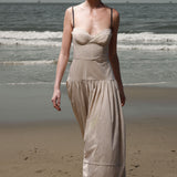 Garden Dress - Cream Ticking Stripe