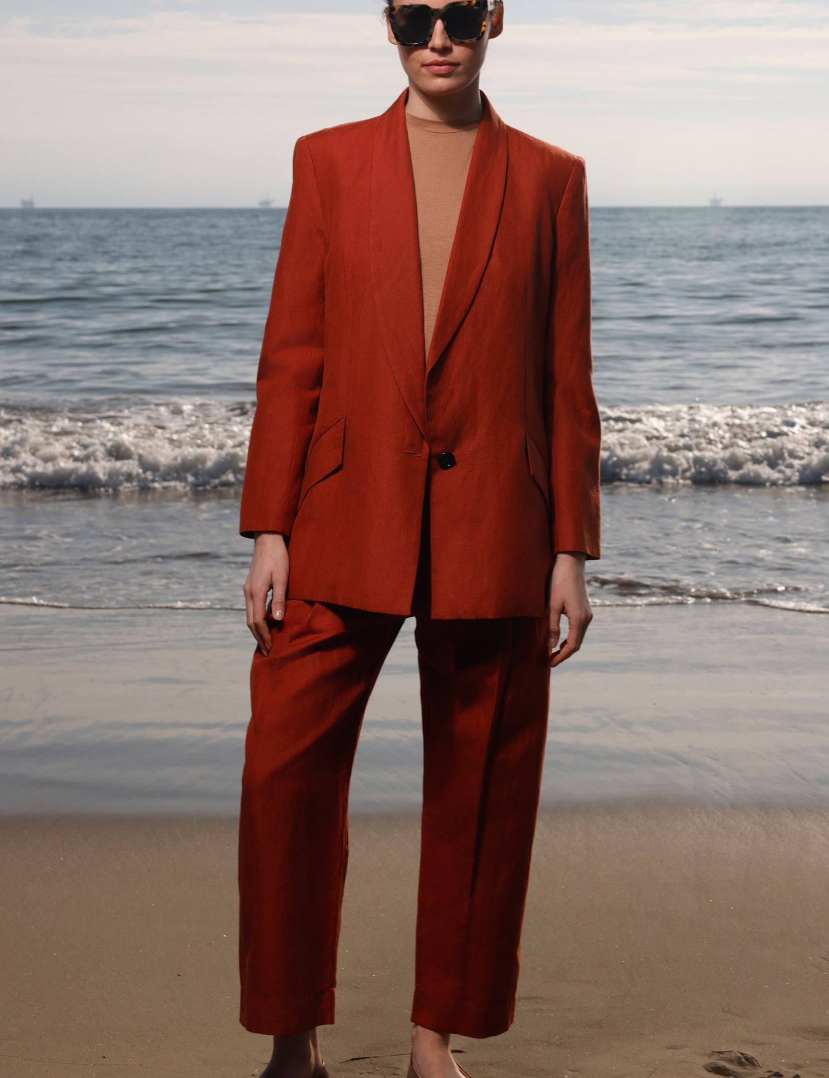 Zelda Blazer - Sienna Silk & Hemp - Heidi Merrick
