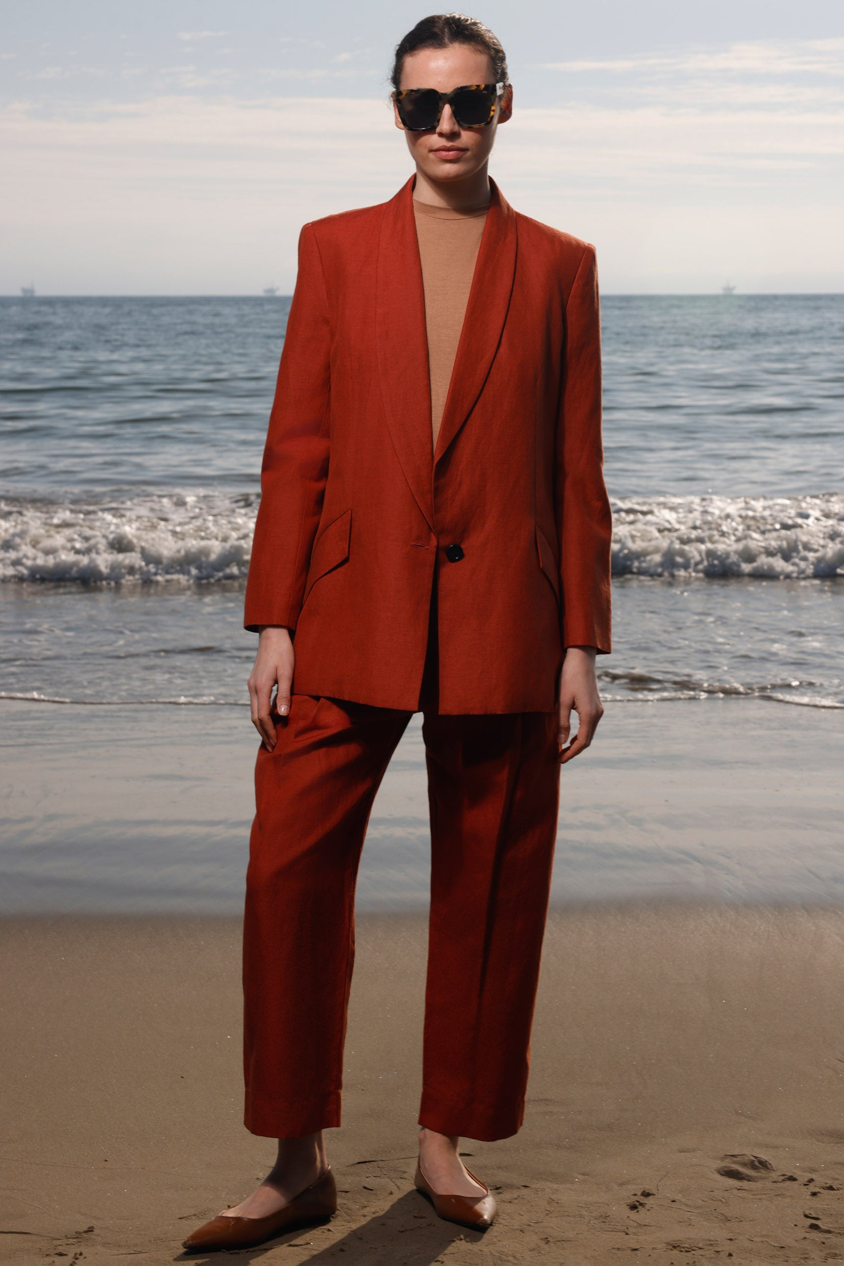 Zelda Blazer - Sienna Silk & Hemp - Heidi Merrick