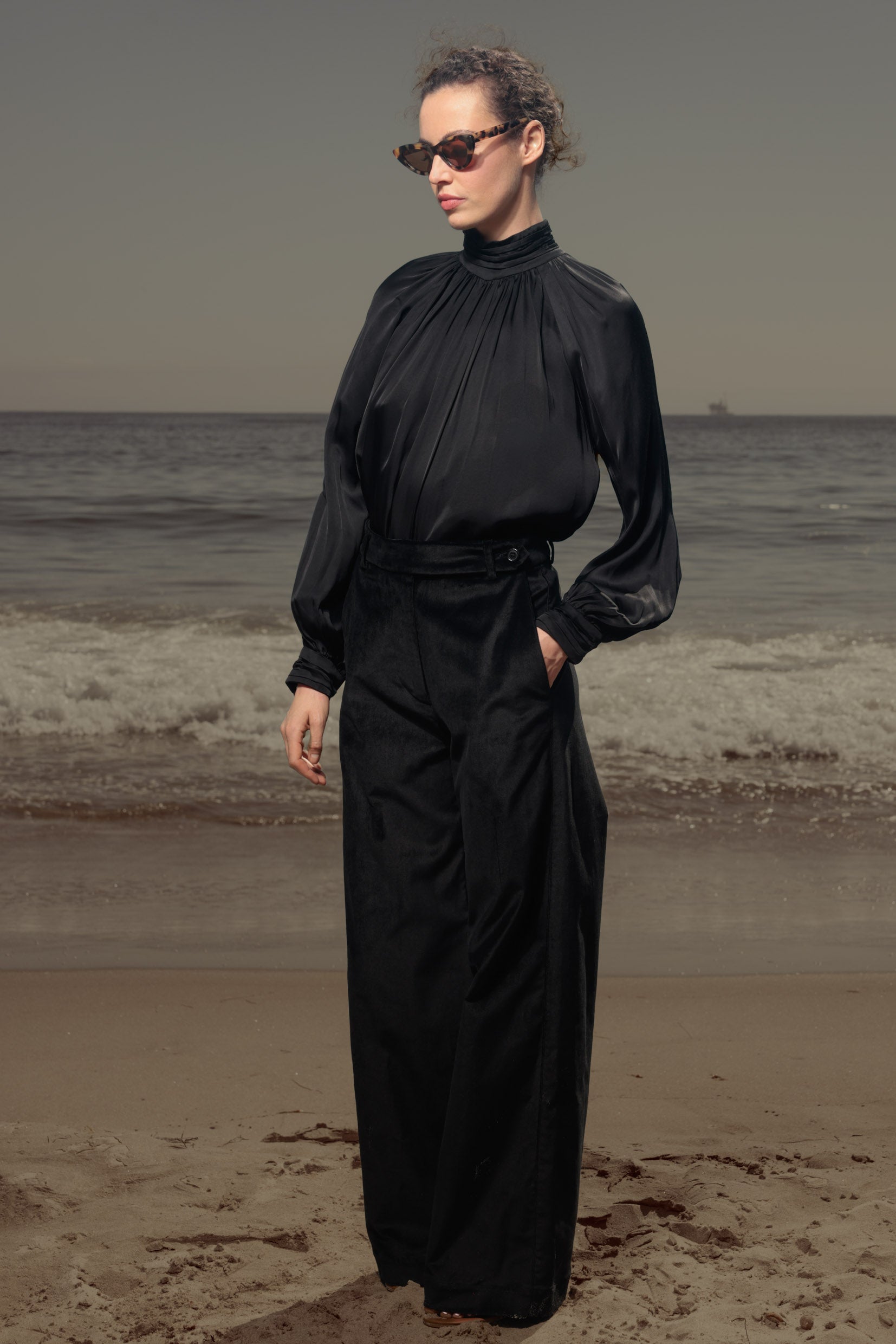 Alix Pant - Noir Velvet - Heidi Merrick