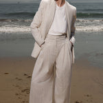 Zelda Blazer - Cream Ticking Stripe - Heidi Merrick