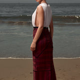 Geometry Skirt - Burgundy Moroccan Stripe