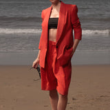 Rodeo Shorts - Vermillion Linen
