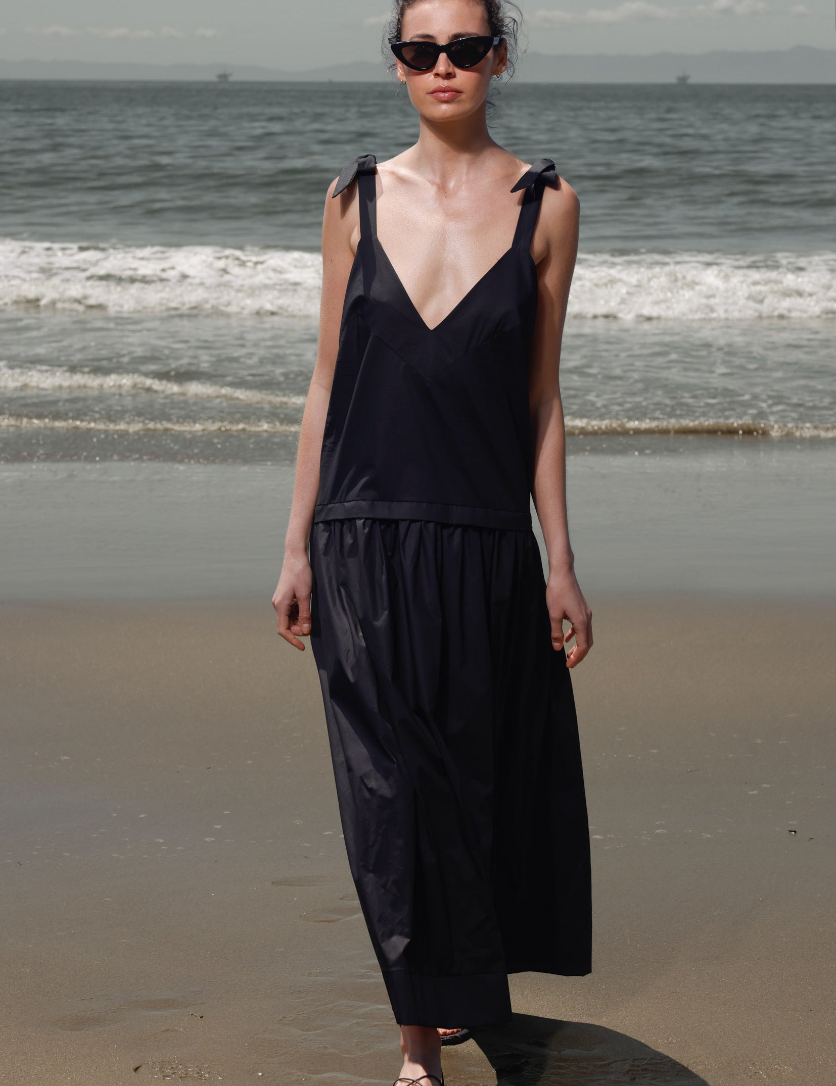 Ballerine Dress - Black Shirting - Heidi Merrick