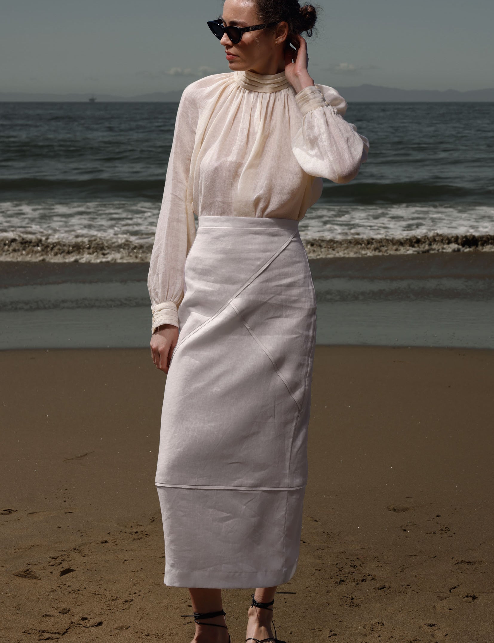 Verse Top - Ivory Tissue Linen - Heidi Merrick
