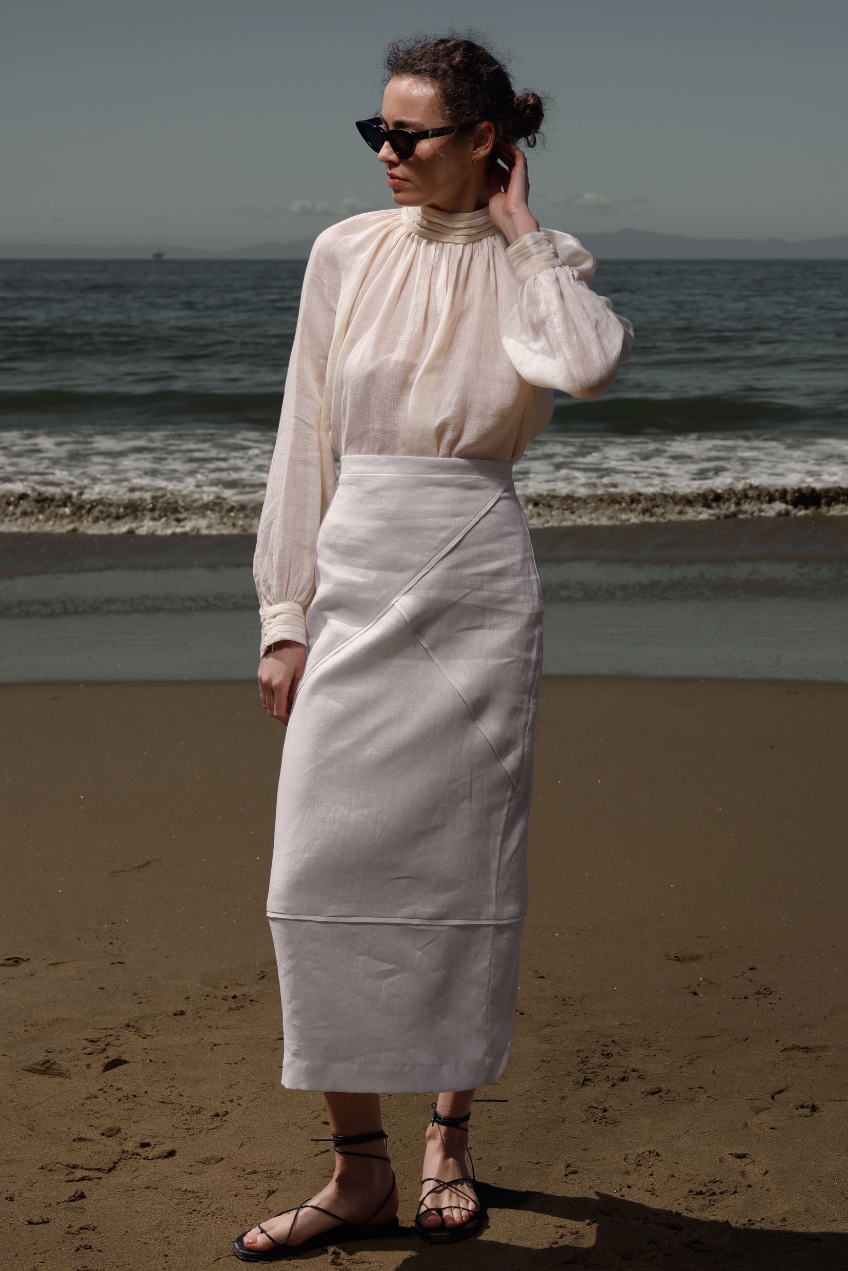 Verse Top - Ivory Tissue Linen - Heidi Merrick