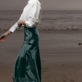 Gale Skirt - Stormy Blue Moire - Heidi Merrick