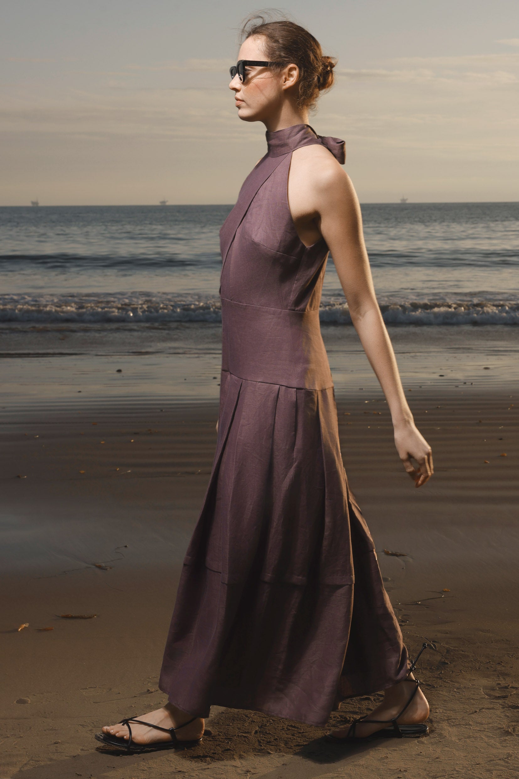 Nysa Dress - Lavender Linen - Heidi Merrick