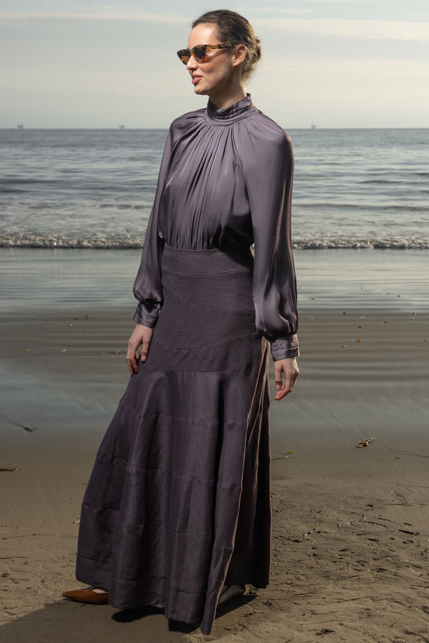 Gale Skirt - Lavender Linen - Heidi Merrick