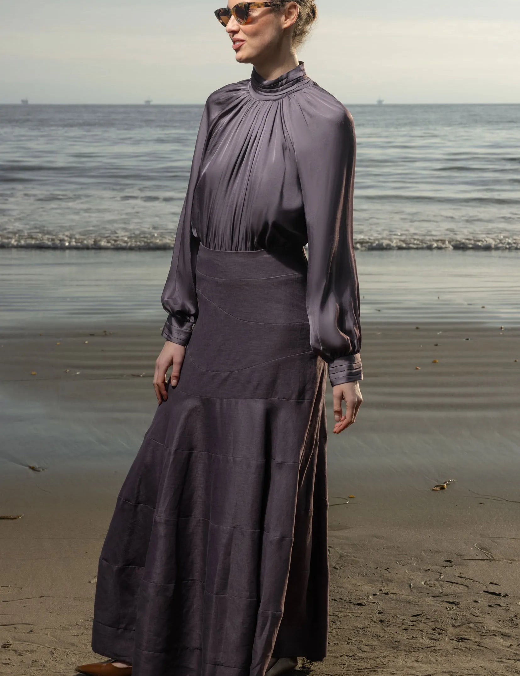 Gale Skirt - Lavender Linen - Heidi Merrick
