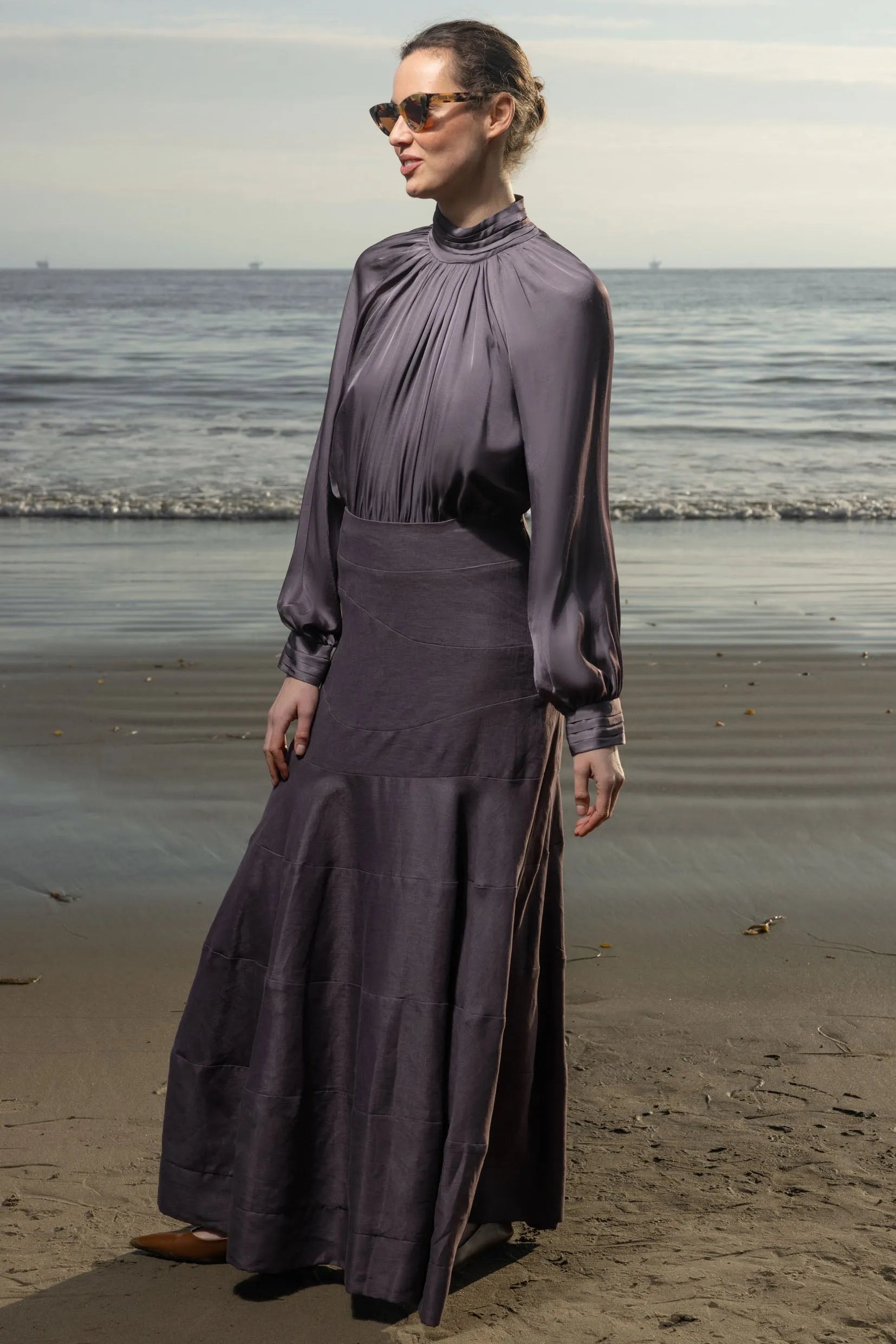 Gale Skirt - Lavender Linen - Heidi Merrick