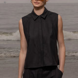 Rosie Top - Noir Silk Noil - Heidi Merrick
