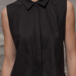 Rosie Top - Noir Silk Noil - Heidi Merrick
