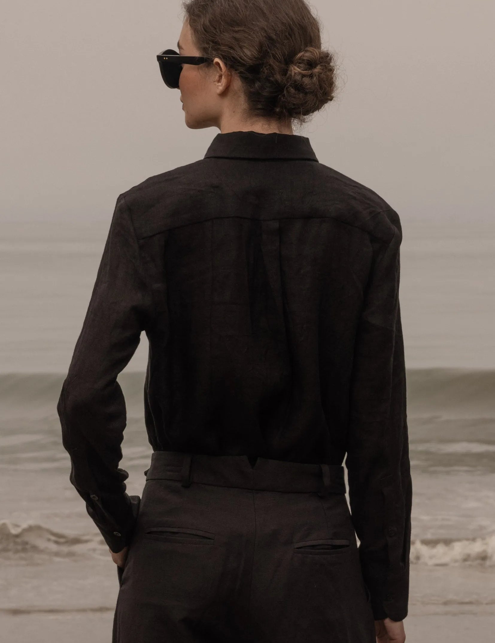 Ami Shirt - Noir Tissue Linen - Heidi Merrick