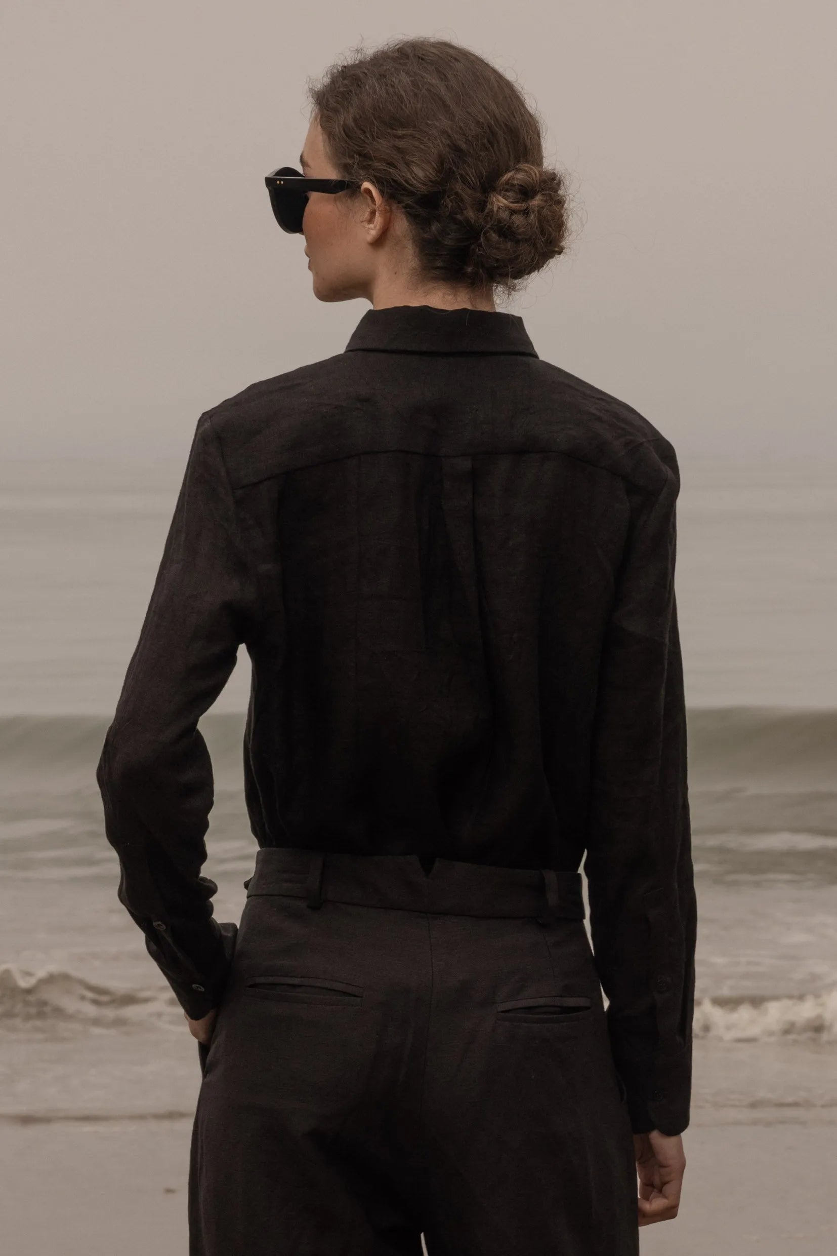 Ami Shirt - Noir Tissue Linen - Heidi Merrick