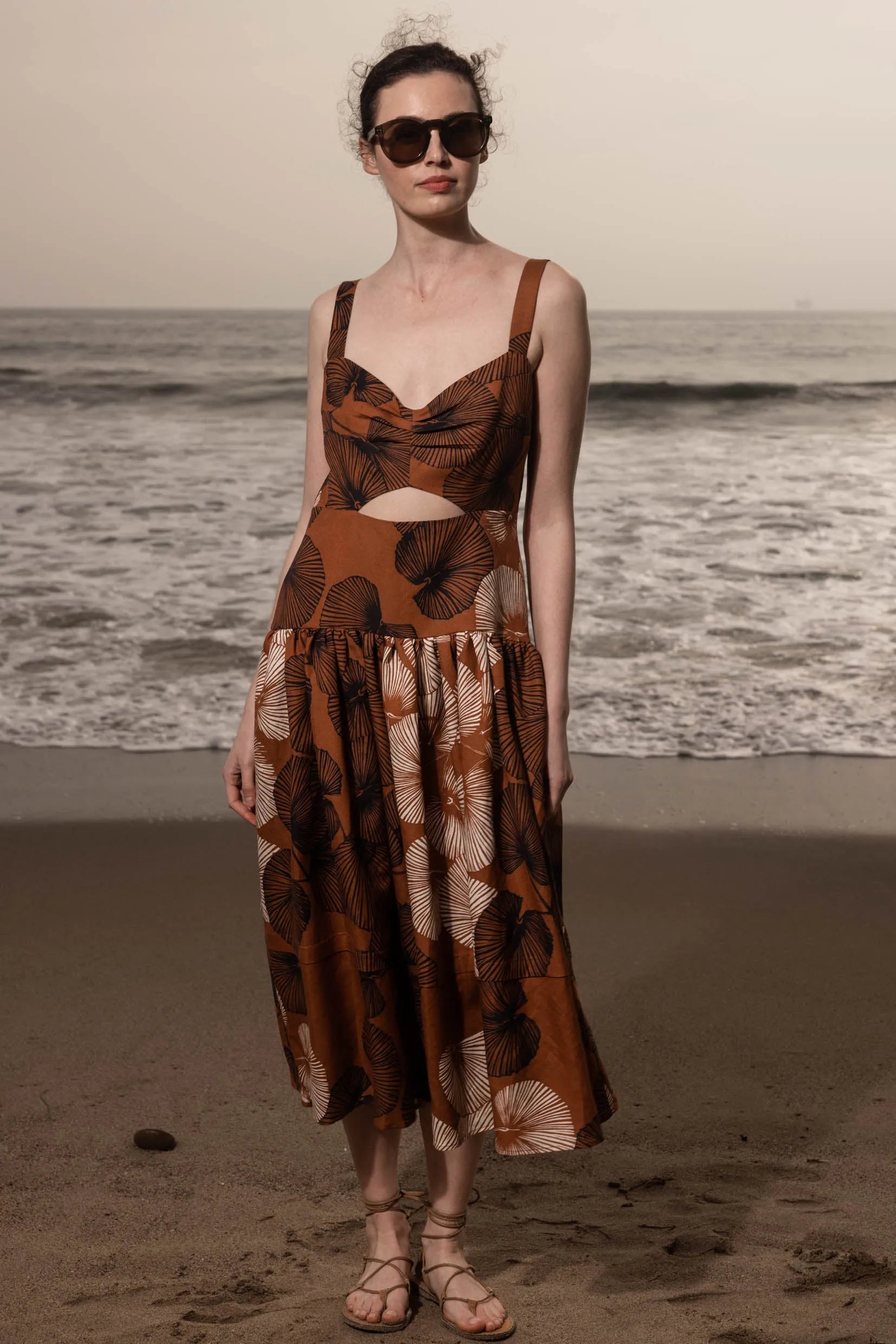 Calvi Dress - Chalked Palm - Heidi Merrick