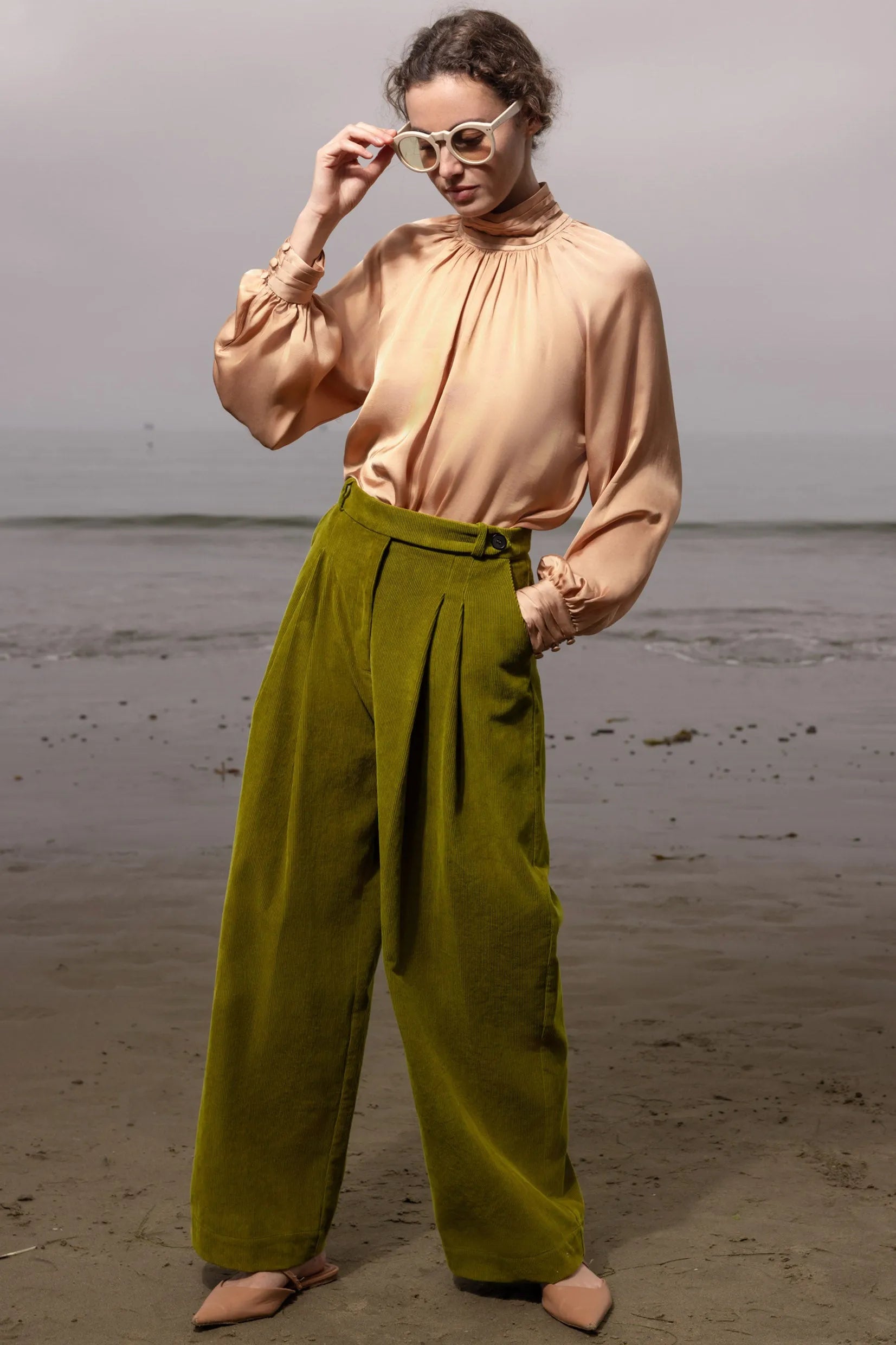 Chaplin Pant - Frog Corduroy - Heidi Merrick