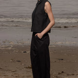 Rosie Top - Noir Silk Noil - Heidi Merrick